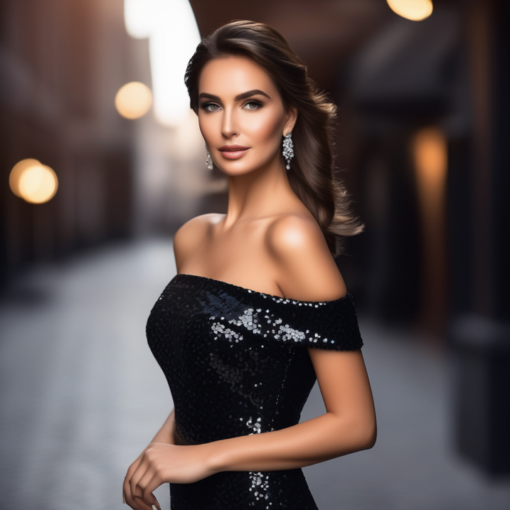 Elegant classy black cocktail dress styled for sophisticated occasions